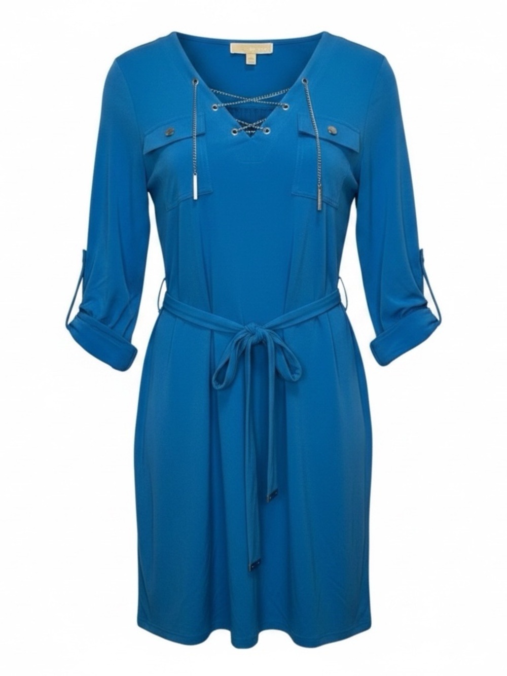 Michael Michael Kors Blue Long Sleeve Shirt Dress Size Small